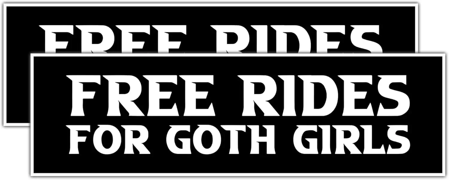 2pcs Gothic Sticker - Free Rides for Goth Girls Sticker - Strong Adhesive Waterproof Goth Car Decor
2pcs Gothic Sticker - Free Rides for Goth Girls Sticker - Strong Adhesive Waterproof Goth Car Decor
