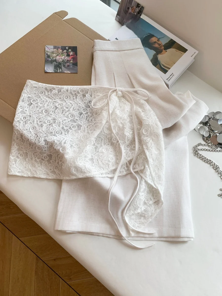 Lace Trim Wide Leg Cotton Linen High Waist Casual Pants Loose Fit Summer Sensation Women's High Waist Drapey Wide Leg Casual ...
Lace Trim Wide Leg Cotton Linen High Waist Casual Pants Loose Fit Summer Sensation Women's High Waist Drapey Wide Leg Casual ...