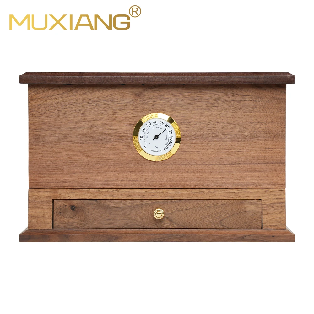 MUXIANG Black Walnut Cigar Humidor Large Capacity Cedar Wood Liner Moisture Storage Box Portable Cigar Cabinet Case
MUXIANG Black Walnut Cigar Humidor Large Capacity Cedar Wood Liner Moisture Storage Box Portable Cigar Cabinet Case