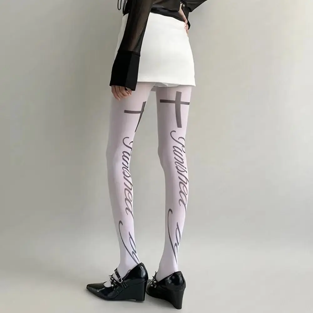 White Y2K Women's Long Socks Versatile Silk Sexy Stockings Lingerie Gothic Subculture Letter Printed Pantyhose Daily Use
White Y2K Women's Long Socks Versatile Silk Sexy Stockings Lingerie Gothic Subculture Letter Printed Pantyhose Daily Use
