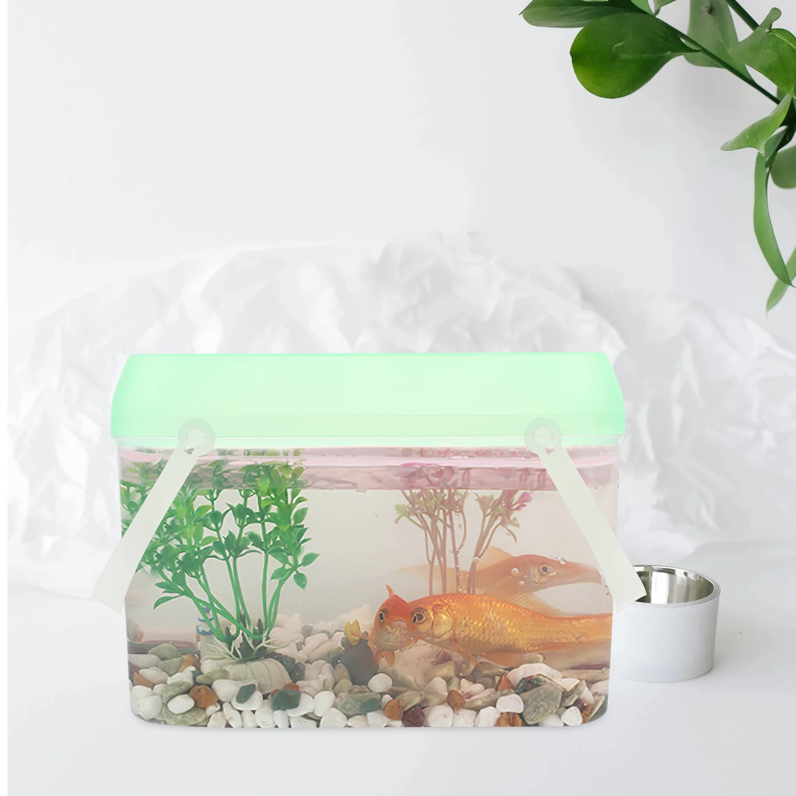 Portable Fish Tank Transparent Plastic Aquarium Handheld Small Pet Nest Durable Long Term Use Breathing Design Home Office Shop
Portable Fish Tank Transparent Plastic Aquarium Handheld Small Pet Nest Durable Long Term Use Breathing Design Home Office Shop