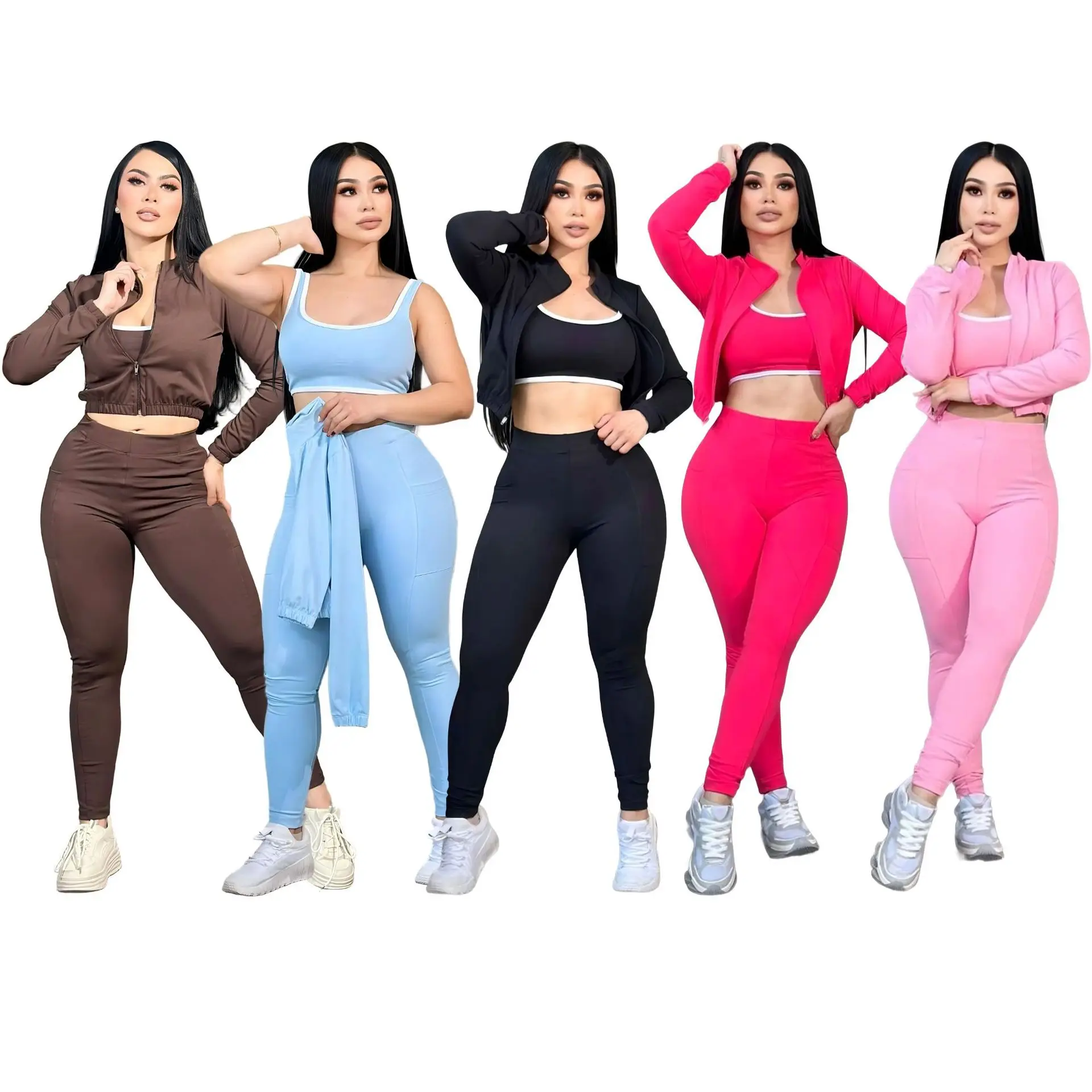 3pcs Sportswear Set Gym Sports Bra Zipper Jacket Leggings Clothes Sportswear Yoga Suits For Women Fitness Set Tracksuit
3pcs Sportswear Set Gym Sports Bra Zipper Jacket Leggings Clothes Sportswear Yoga Suits For Women Fitness Set Tracksuit