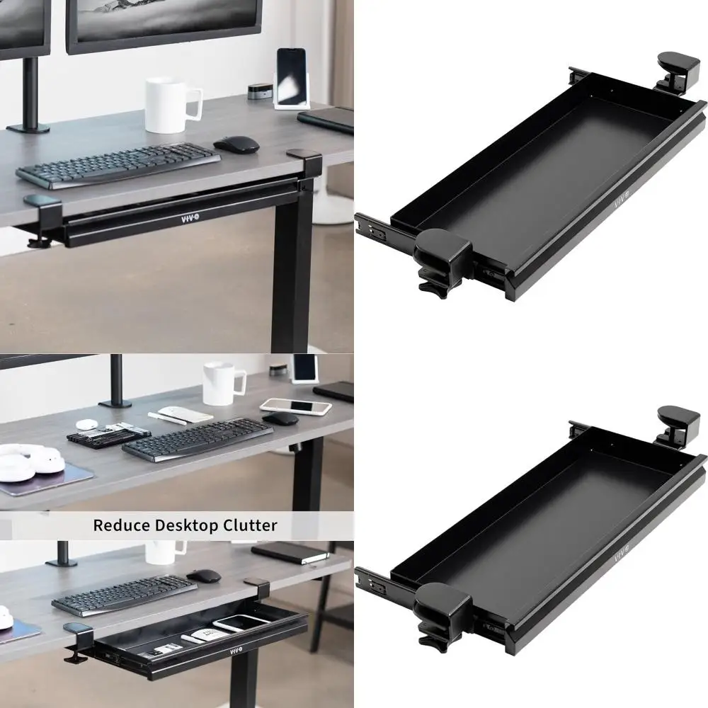 22 Adjustable Pull-Out Under-Desk Storage Organizer, Black
22 Adjustable Pull-Out Under-Desk Storage Organizer, Black