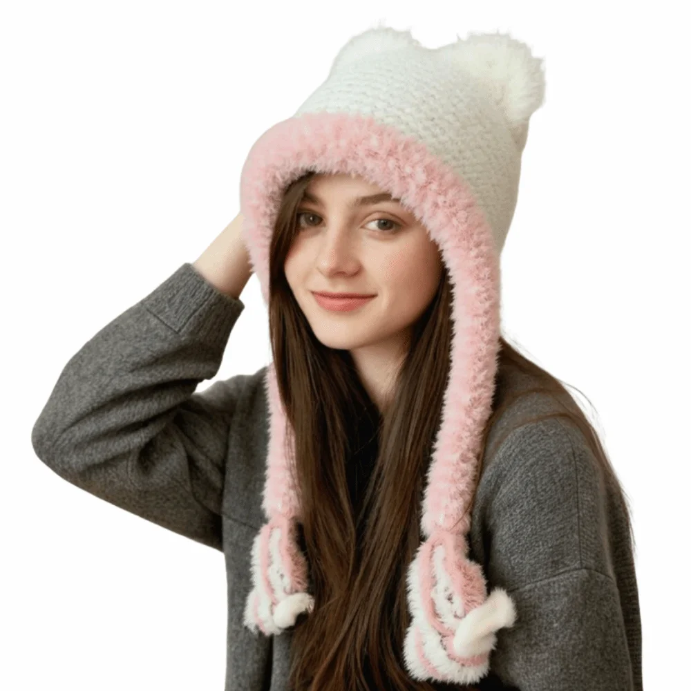 Sweet Cat Ears Ear Protection Hat Soft Windproof Knitted Warm Hat Keep Warm Headgear Winter Pullover Hats Cycling Riding
Sweet Cat Ears Ear Protection Hat Soft Windproof Knitted Warm Hat Keep Warm Headgear Winter Pullover Hats Cycling Riding