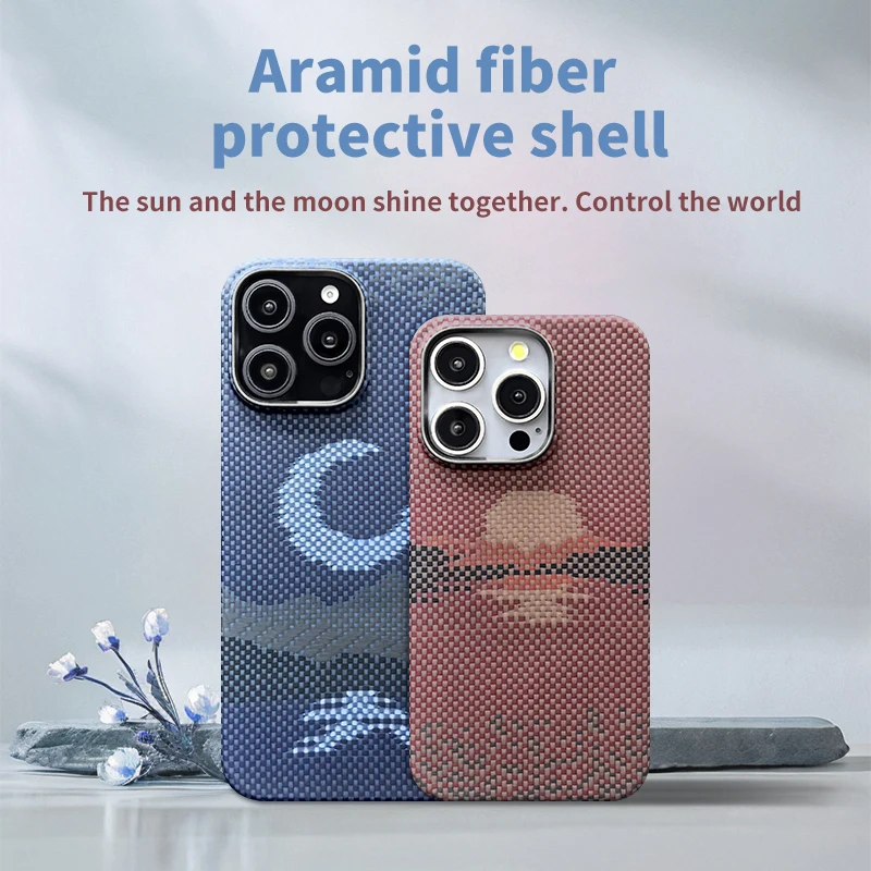 WONDRARISE Aramid Fiber Magnetic Case for iPhone 16 Pro/16 Pro Max Slim Protective Cover Sunrise Red Moonfall Blue
WONDRARISE Aramid Fiber Magnetic Case for iPhone 16 Pro/16 Pro Max Slim Protective Cover Sunrise Red Moonfall Blue