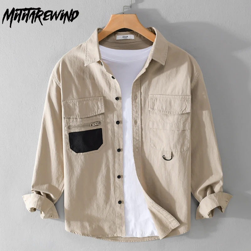Spring Autumn New Long Sleeve Shirt American Style Cargo Shirt Men Lapel Cotton Pockets Designer Shirt Youth Vintage Clothes Top
Spring Autumn New Long Sleeve Shirt American Style Cargo Shirt Men Lapel Cotton Pockets Designer Shirt Youth Vintage Clothes Top