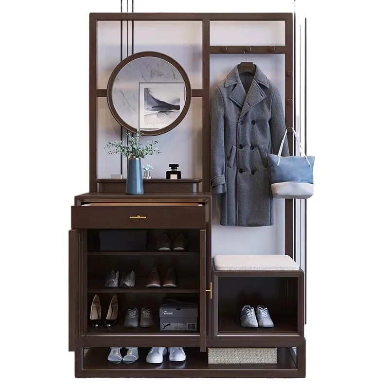 New Chinese-style solid wood porch cabinet foyer entry shoe cabinet multi-functional storage living room floor hanger
New Chinese-style solid wood porch cabinet foyer entry shoe cabinet multi-functional storage living room floor hanger