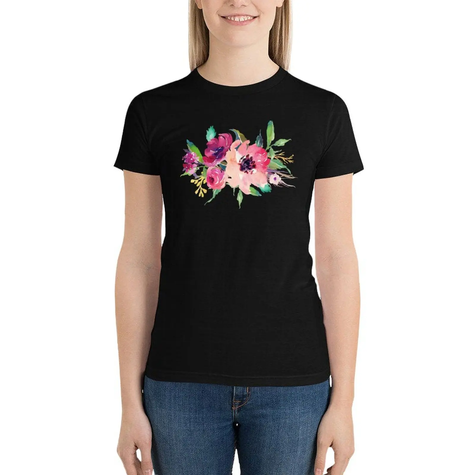 Watercolor Wild Flower Pink Bouquet T-Shirt korean fashion vintage clothes tops Blouse t-shirts for Women pack
Watercolor Wild Flower Pink Bouquet T-Shirt korean fashion vintage clothes tops Blouse t-shirts for Women pack