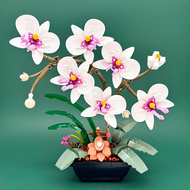 White Phalaenopsis Orchid Building Set Artificial Flower Bouquet Kit DIY Botanical Plant Brick Home Decor Gift for Adults Women
White Phalaenopsis Orchid Building Set Artificial Flower Bouquet Kit DIY Botanical Plant Brick Home Decor Gift for Adults Women