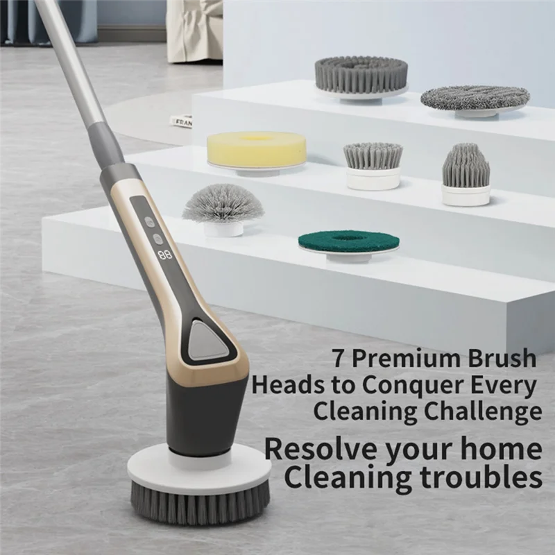 High Quality-Electric Spin Scrubber Shower Scrubber Ipx7 With 7 Replaceable Brush Heads And Adjustable Removable Extension Hand
High Quality-Electric Spin Scrubber Shower Scrubber Ipx7 With 7 Replaceable Brush Heads And Adjustable Removable Extension Hand