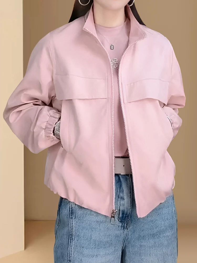 Korean Style Long Sleeve Casual Stand Collar Women's Jacket Spring Autumn New Small Design Sense Top Ladies Fashion Outerwear
Korean Style Long Sleeve Casual Stand Collar Women's Jacket Spring Autumn New Small Design Sense Top Ladies Fashion Outerwear