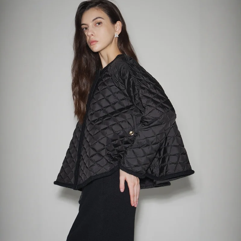 Commute Ready Pure Color Diamond Pattern round Ne Single Button Loose Coat Sle down Jaet Warmth Guaranteed Long Sve
Commute Ready Pure Color Diamond Pattern round Ne Single Button Loose Coat Sle down Jaet Warmth Guaranteed Long Sve