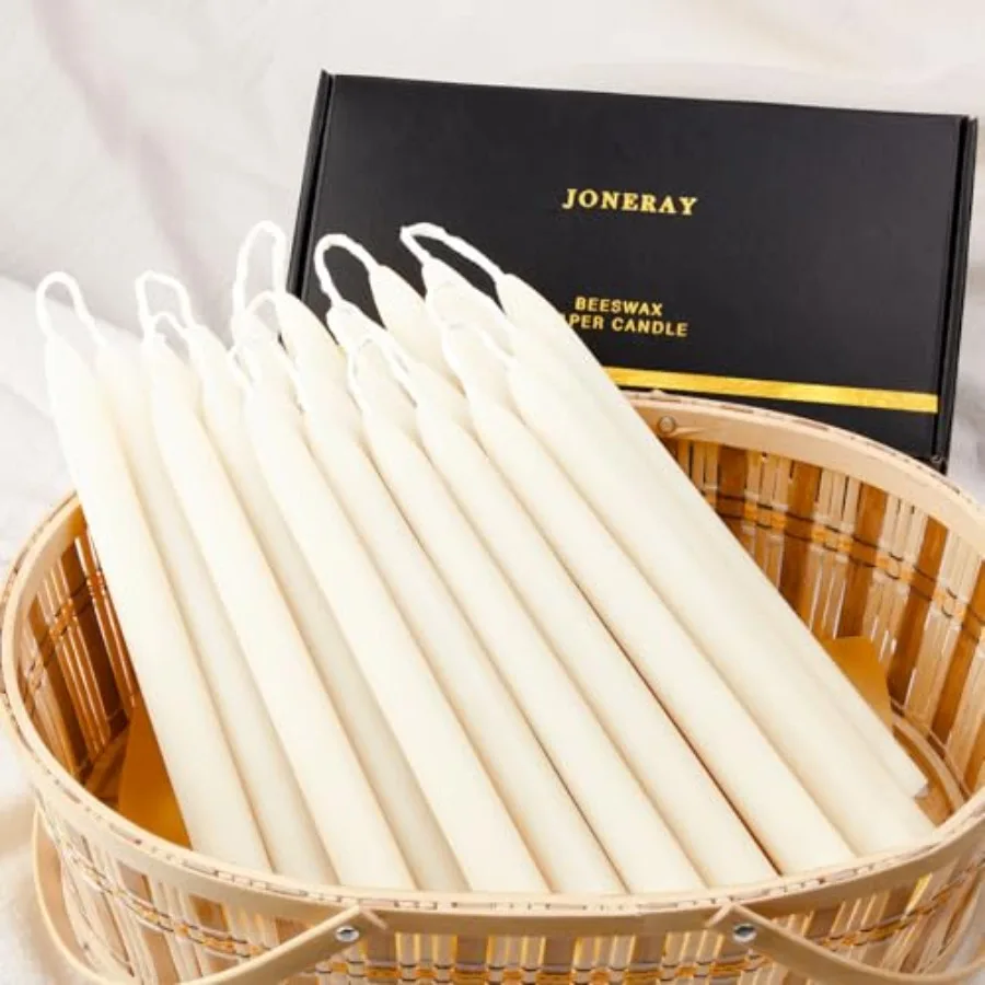 Beeswax Taper Candles Unscented and Smokeless Taper Candles 8-inch Pure Natural Bees Wax for Holiday Birthday Pack of 24
Beeswax Taper Candles Unscented and Smokeless Taper Candles 8-inch Pure Natural Bees Wax for Holiday Birthday Pack of 24
