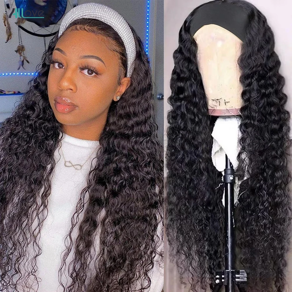 Allove Headband Wig Full Machine Made Wigs Deep Wave Natural Black Brazilian Remy 100% Human Hair Scarf Wig For Women Deep Curly
Allove Headband Wig Full Machine Made Wigs Deep Wave Natural Black Brazilian Remy 100% Human Hair Scarf Wig For Women Deep Curly