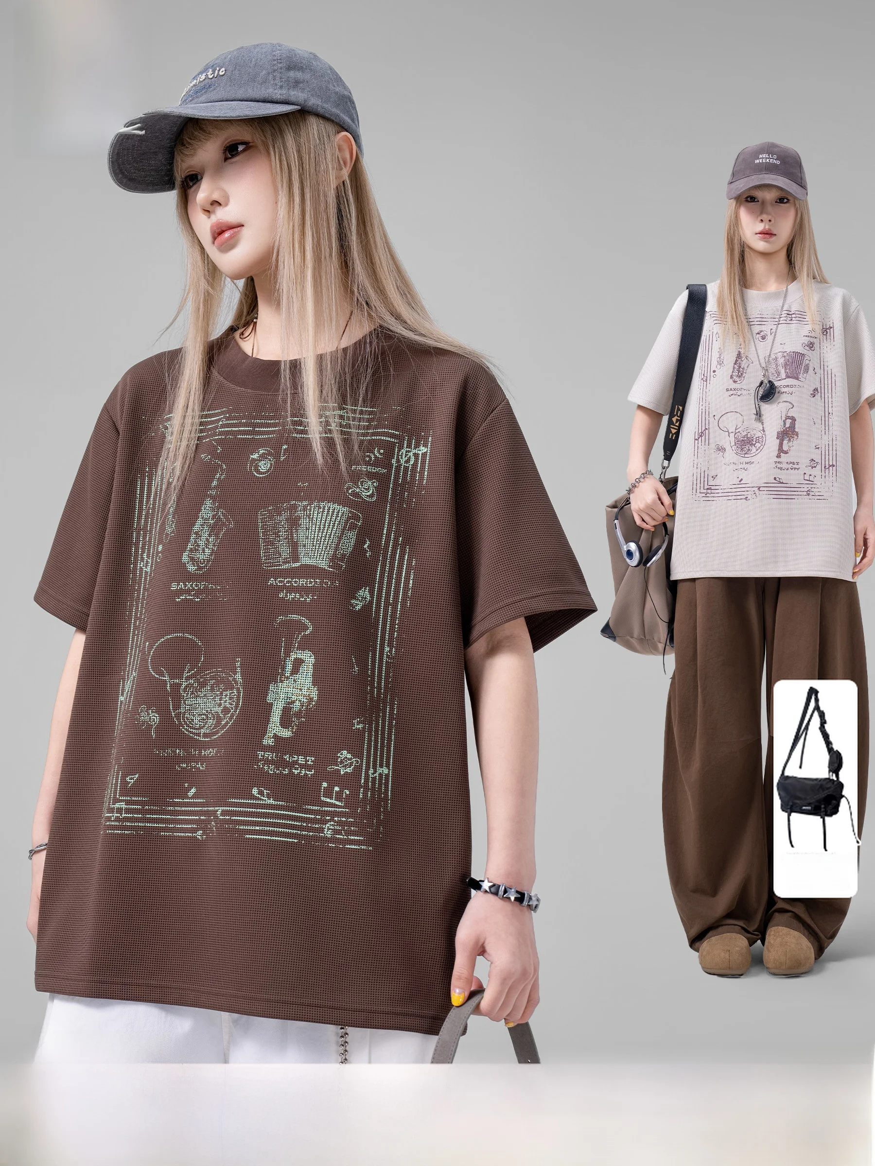 Vintage American Retro Print Short Sleeve Cartoon College T-Shirt Men's Summer New Style Couple's Waffle Pattern Casual Loose...
Vintage American Retro Print Short Sleeve Cartoon College T-Shirt Men's Summer New Style Couple's Waffle Pattern Casual Loose...