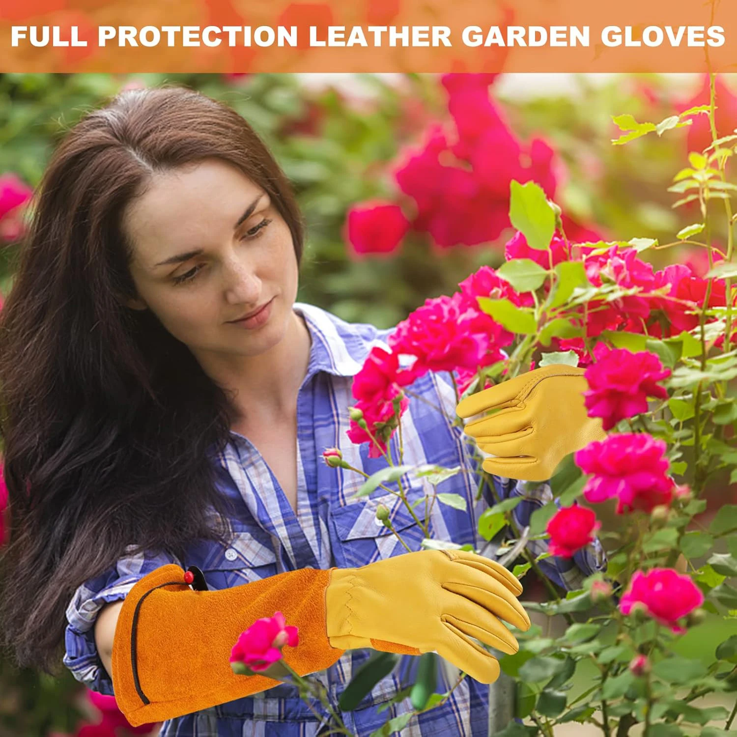 Long Sleeve Gardening Gloves Thorn & Puncture Resistant Leather Work Gloves Breathable & Comfortable Adjustable Cuff Landscaping
Long Sleeve Gardening Gloves Thorn & Puncture Resistant Leather Work Gloves Breathable & Comfortable Adjustable Cuff Landscaping