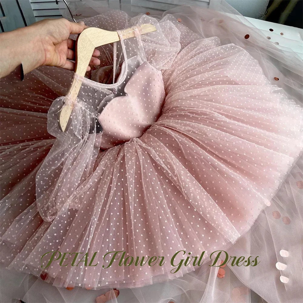 Petal Dusty Pink Polka Dot Princess Girls Dress Round Neck First Communion Gown Illusion Children Birthday Wedding Dresses
Petal Dusty Pink Polka Dot Princess Girls Dress Round Neck First Communion Gown Illusion Children Birthday Wedding Dresses