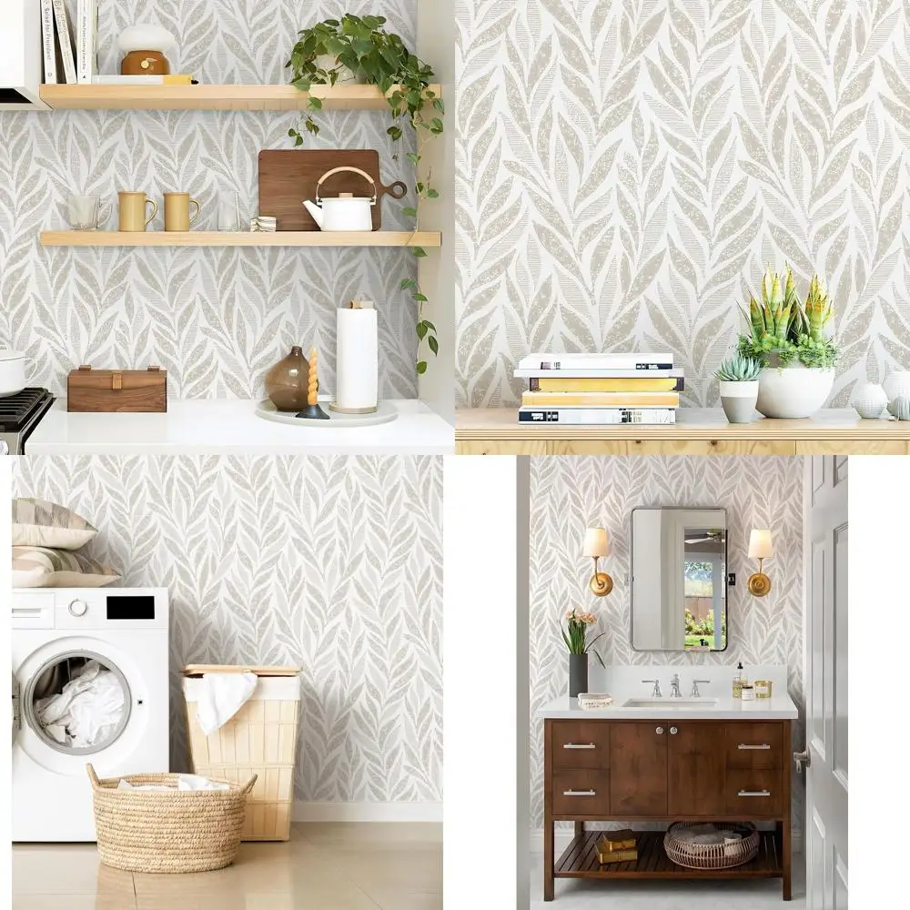 Boho Style Peel & Stick Beige & White Leaf Wallpaper, Removable Vinyl for Bathroom & Bedroom Walls
Boho Style Peel & Stick Beige & White Leaf Wallpaper, Removable Vinyl for Bathroom & Bedroom Walls