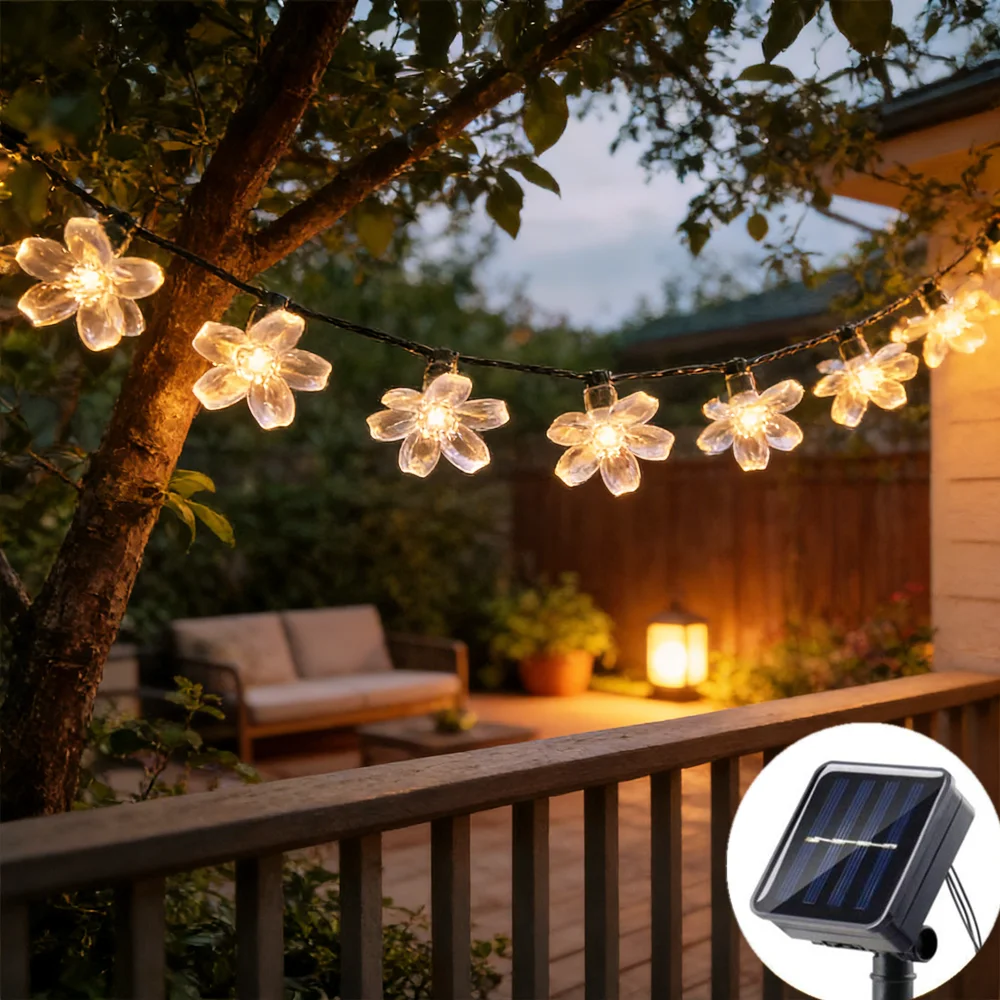Outdoor Lighting 5/7/12M Christmas Wedding Party Solar Flower String Lights Fairy LED Lights String for Home Garden Decoration
Outdoor Lighting 5/7/12M Christmas Wedding Party Solar Flower String Lights Fairy LED Lights String for Home Garden Decoration