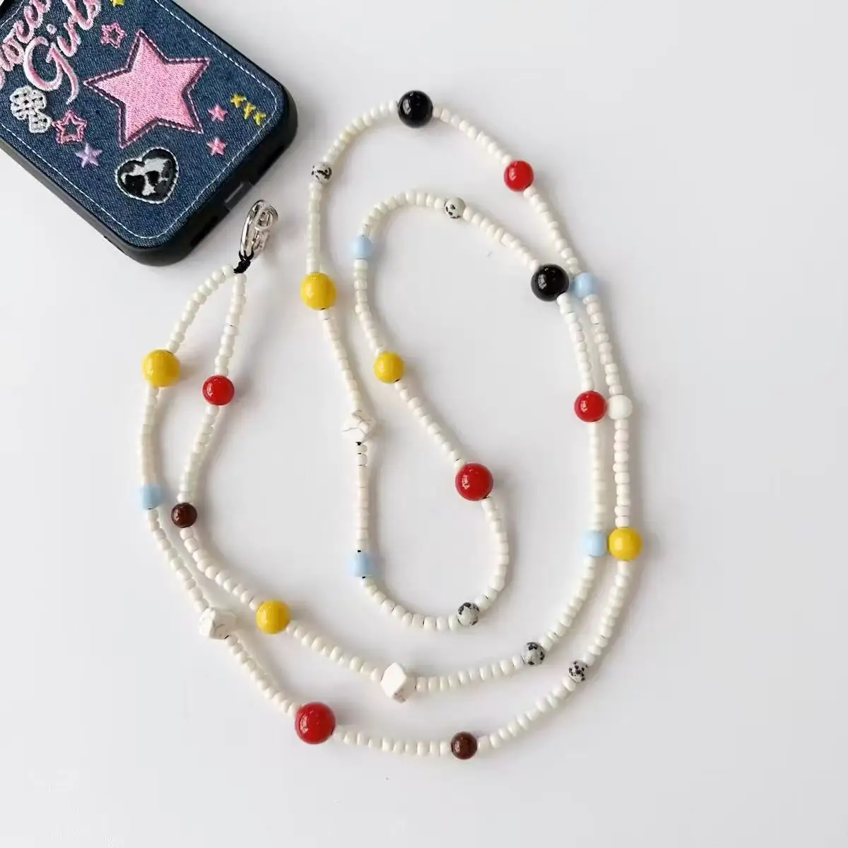 120cm Crossbody Phone Lanyard Colorful Beaded Chain Phone Strap Wearable Phone Accessories with Tether Tab
120cm Crossbody Phone Lanyard Colorful Beaded Chain Phone Strap Wearable Phone Accessories with Tether Tab