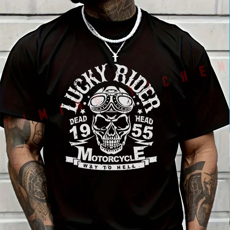 Skull Rider Motorcycle Bike T-shirt Moto Male Brand Tee Men Summer T Shirts Casual High Quelity O-neck Tops
Skull Rider Motorcycle Bike T-shirt Moto Male Brand Tee Men Summer T Shirts Casual High Quelity O-neck Tops