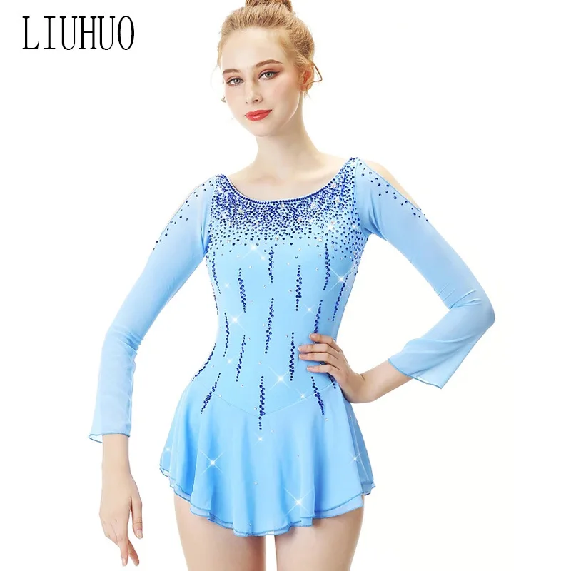 Customized Professional Figure Skating Dress Skating Dress Women's Dress Children's Performance Grading Skirt Blue BD363
Customized Professional Figure Skating Dress Skating Dress Women's Dress Children's Performance Grading Skirt Blue BD363
