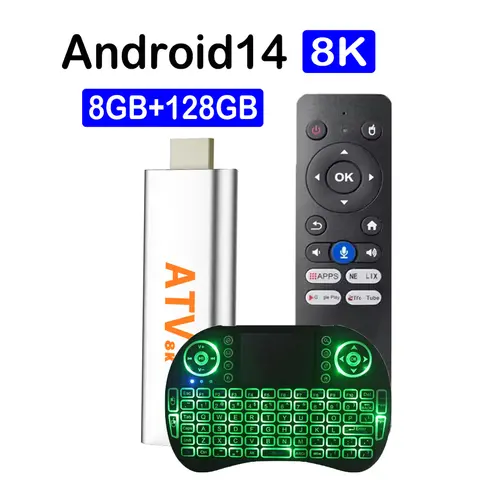Q15 Smart TV Stick 8K Android 14 TV Box H313 Google Assistant Media Player BT5.4 5G Wifi 8GB 128GB Netflix Very Fast Set Top Box