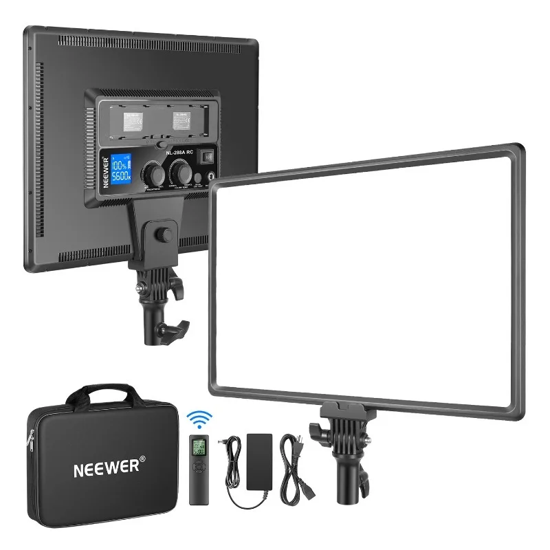 NL288 LED video light with 2.4G remote control, adjustable fill light, dual color soft light panel suitable for photography
NL288 LED video light with 2.4G remote control, adjustable fill light, dual color soft light panel suitable for photography