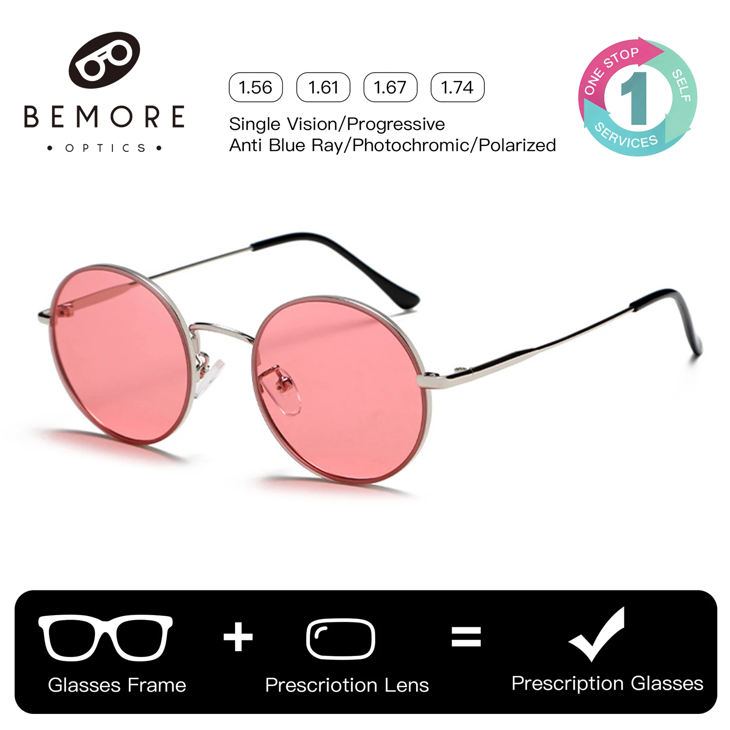 BEMORE Round Prescription Sunglasses For Women Alloy Polarized UV400 Fishing Custom Recipe Optical Glasses
BEMORE Round Prescription Sunglasses For Women Alloy Polarized UV400 Fishing Custom Recipe Optical Glasses