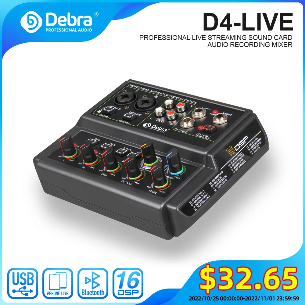 D4-Live 4-канальная звуковая карта с аудиоинтерфейсом с Bluetooth, фантомным питанием + 48 В, 16 видов DSP, для прямой трансляции, записи.
D4-Live 4-канальная звуковая карта с аудиоинтерфейсом с Bluetooth, фантомным питанием + 48 В, 16 видов DSP, для прямой трансляции, записи.