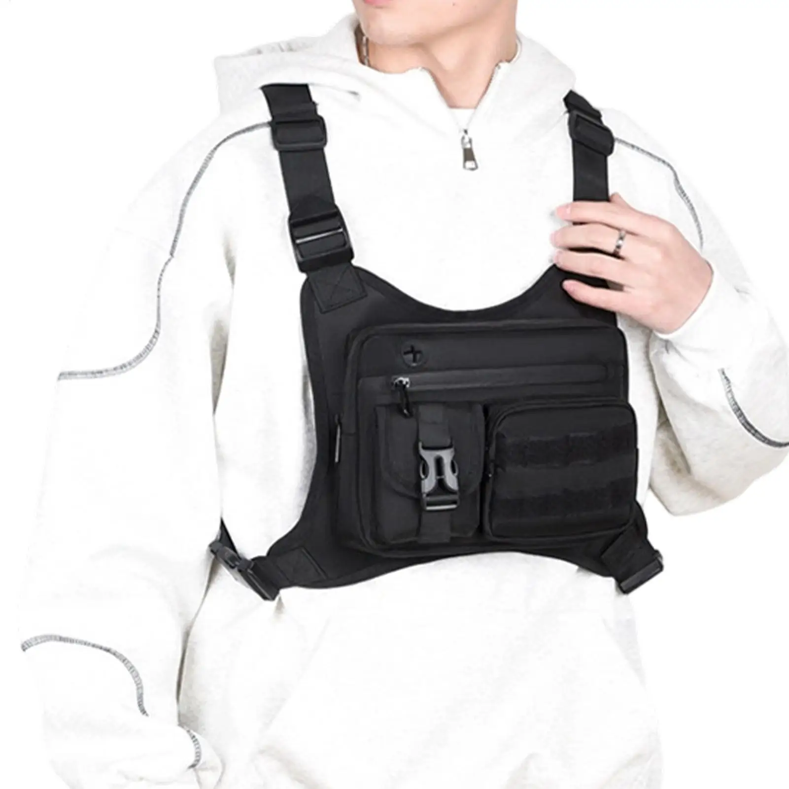 Многофункциональная нагрудная сумка-жилет для активного отдыха и бега, практичная спортивная сумка на грудь
Многофункциональная нагрудная сумка-жилет для активного отдыха и бега, практичная спортивная сумка на грудь