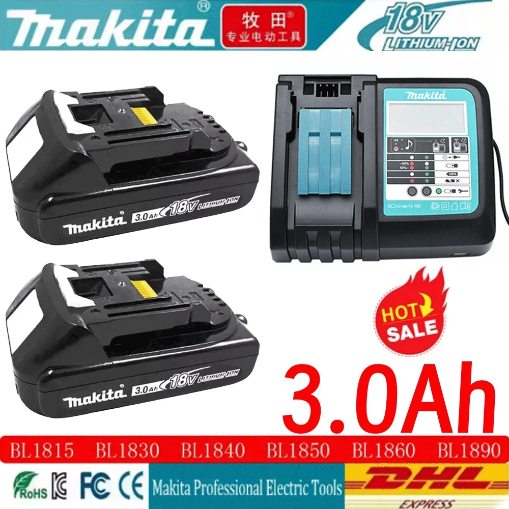 Rechargeable Lithium Battery MAKITA 18V EU Plug charger.3000mAh Battery Capacity Indicator For DDF487 DTW700 DGA404 DTD173 tools
Rechargeable Lithium Battery MAKITA 18V EU Plug charger.3000mAh Battery Capacity Indicator For DDF487 DTW700 DGA404 DTD173 tools