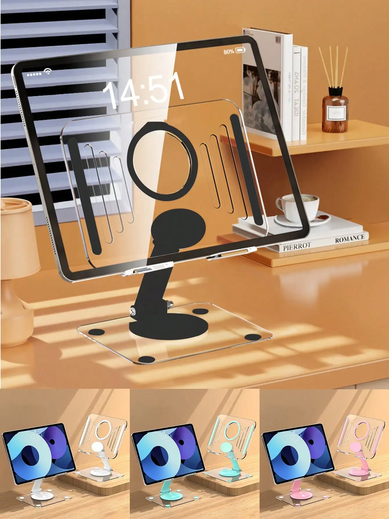 Tablet Mount,Tablet Stand For Desk, 360° Rotation Tablet Holder Stand, Multi-Angles Adjustable And Foldable,Cell Phone Stand Adjustable Phone Holder For Desk, Compatible With IPad Pro 12.9, IPad Air Mini 6 5 4 3 2 , Galaxy Tab,Kindle Fire,Phones, , Switch
Tablet Mount,Tablet Stand For Desk, 360° Rotation Tablet Holder Stand, Multi-Angles Adjustable And Foldable,Cell Phone Stand Adjustable Phone Holder For Desk, Compatible With IPad Pro 12.9, IPad Air Mini 6 5 4 3 2 , Galaxy Tab,Kindle Fire,Phones, , Switch