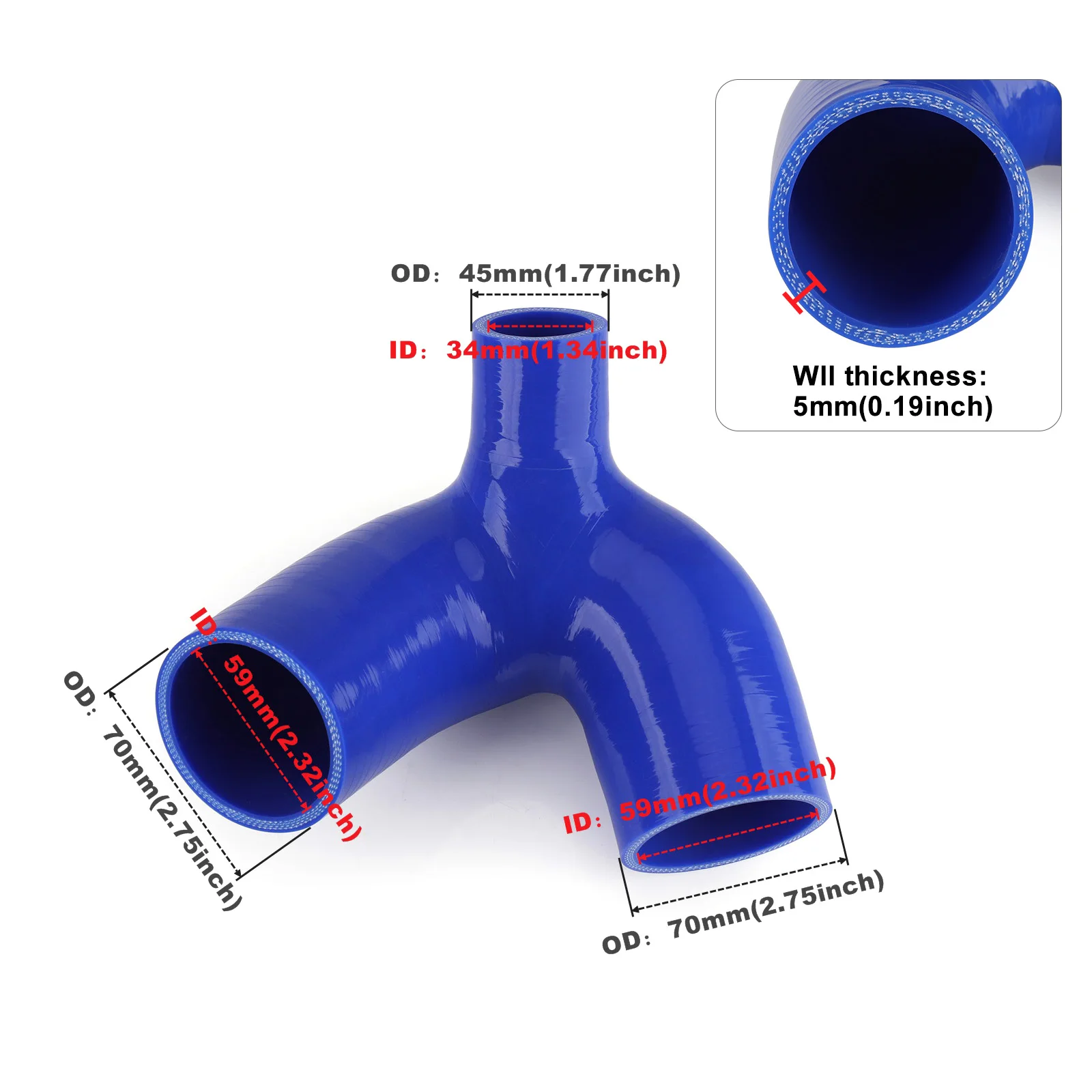 CNSPEED 5MM Thickness Blue Turbo Silicone Intercooler Hose Kit 34/59mm For Yamaha BOV WAVERUNNER FZR FZS SV00-SHO FX Motorcycle
CNSPEED 5MM Thickness Blue Turbo Silicone Intercooler Hose Kit 34/59mm For Yamaha BOV WAVERUNNER FZR FZS SV00-SHO FX Motorcycle
