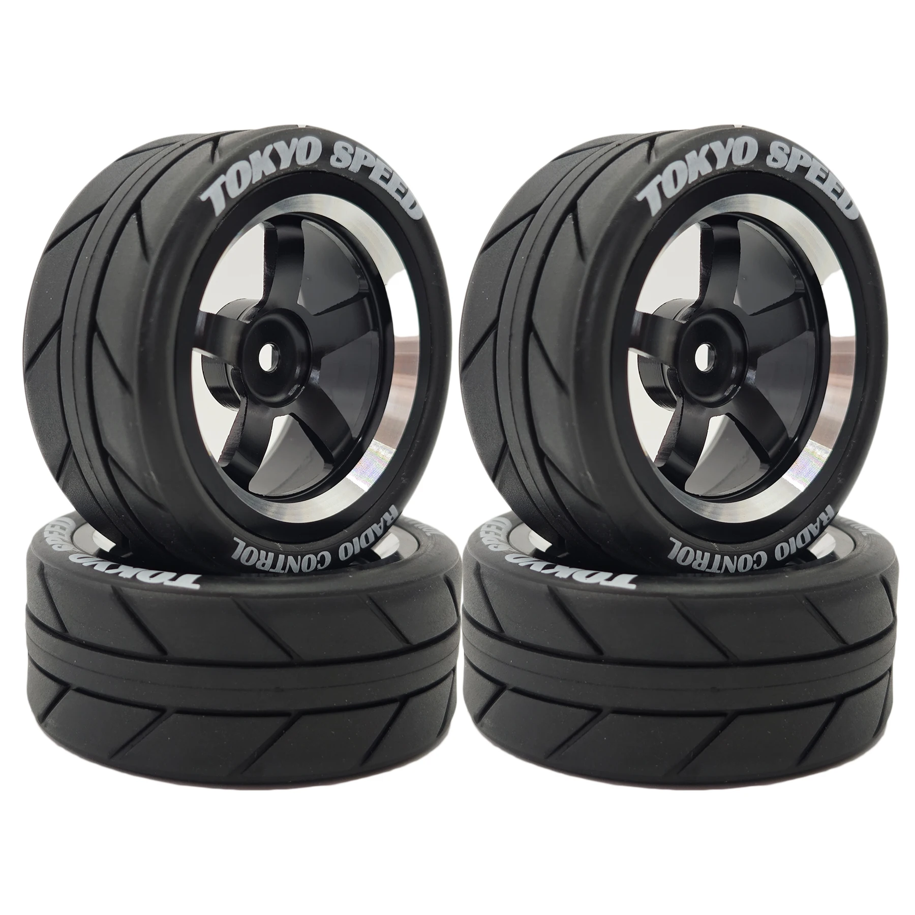 1/10 On Road Racing Tires And 5-Spoke Aluminum Wheels 12mm Hex OD 2.56" For 1:10 Rally Street Drift Car Tamiya TT01 TT02 XV01
1/10 On Road Racing Tires And 5-Spoke Aluminum Wheels 12mm Hex OD 2.56" For 1:10 Rally Street Drift Car Tamiya TT01 TT02 XV01