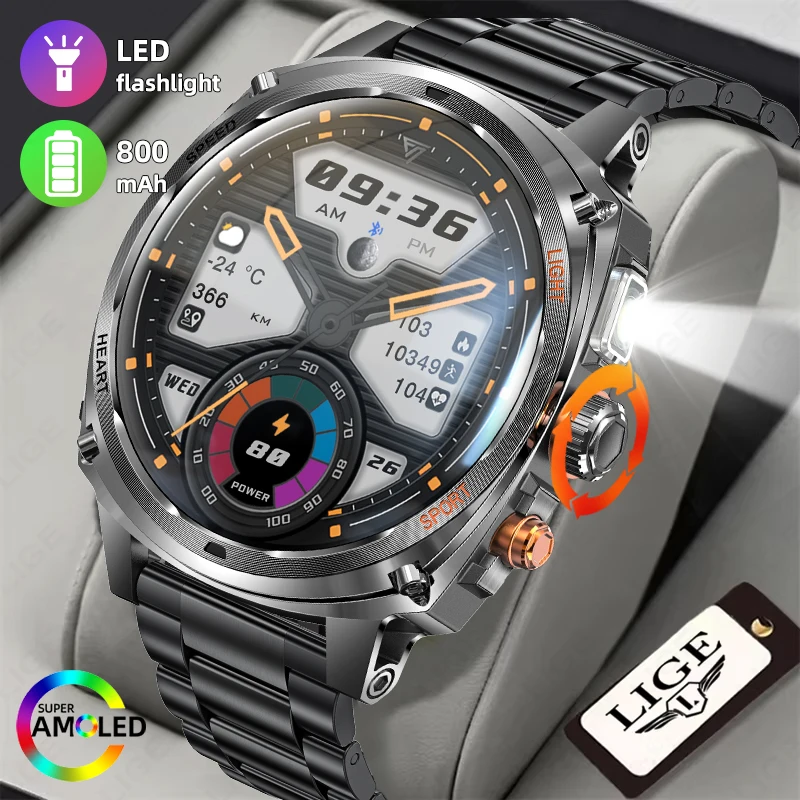 LIGE New 800mAh Large Battery Smart Watch Men 1.75" AMOLED HD Display LED Flashlight Sport Fitness Bluetooth Call Smartwatch Man
LIGE New 800mAh Large Battery Smart Watch Men 1.75" AMOLED HD Display LED Flashlight Sport Fitness Bluetooth Call Smartwatch Man