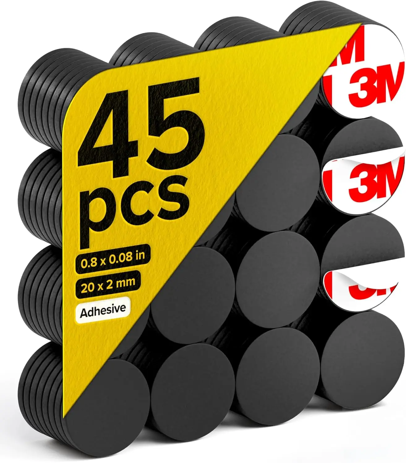 Hyper-Sticky Round Magnets with Adhesive Backing - 45pcs 0.8'x0.08' Strong Magnetic Dots for Whiteboard, Fridge, Crafts - Easy-t
Hyper-Sticky Round Magnets with Adhesive Backing - 45pcs 0.8'x0.08' Strong Magnetic Dots for Whiteboard, Fridge, Crafts - Easy-t
