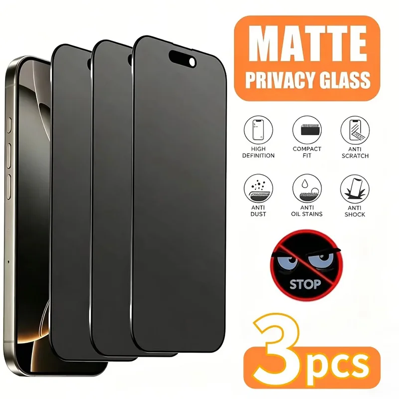 3PCS Matte Privacy Screen Protector For iPhone 17 Pro Max Air 16 13 14 11 12 15 Pro Max 7 8 Plus SE X XR XS Anti-peeping Film
3PCS Matte Privacy Screen Protector For iPhone 17 Pro Max Air 16 13 14 11 12 15 Pro Max 7 8 Plus SE X XR XS Anti-peeping Film