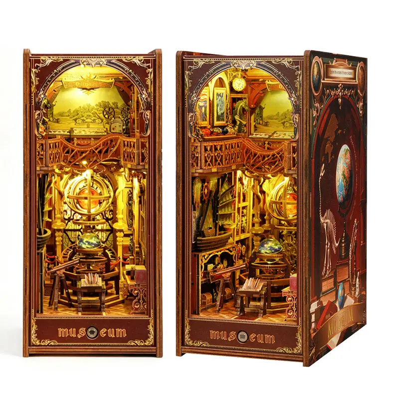 Retro Museum Style Book Nook DIY Wooden Building Set Warm LED Light Bookend Shelf Insert Miniature House Home Study Room Decor
Retro Museum Style Book Nook DIY Wooden Building Set Warm LED Light Bookend Shelf Insert Miniature House Home Study Room Decor