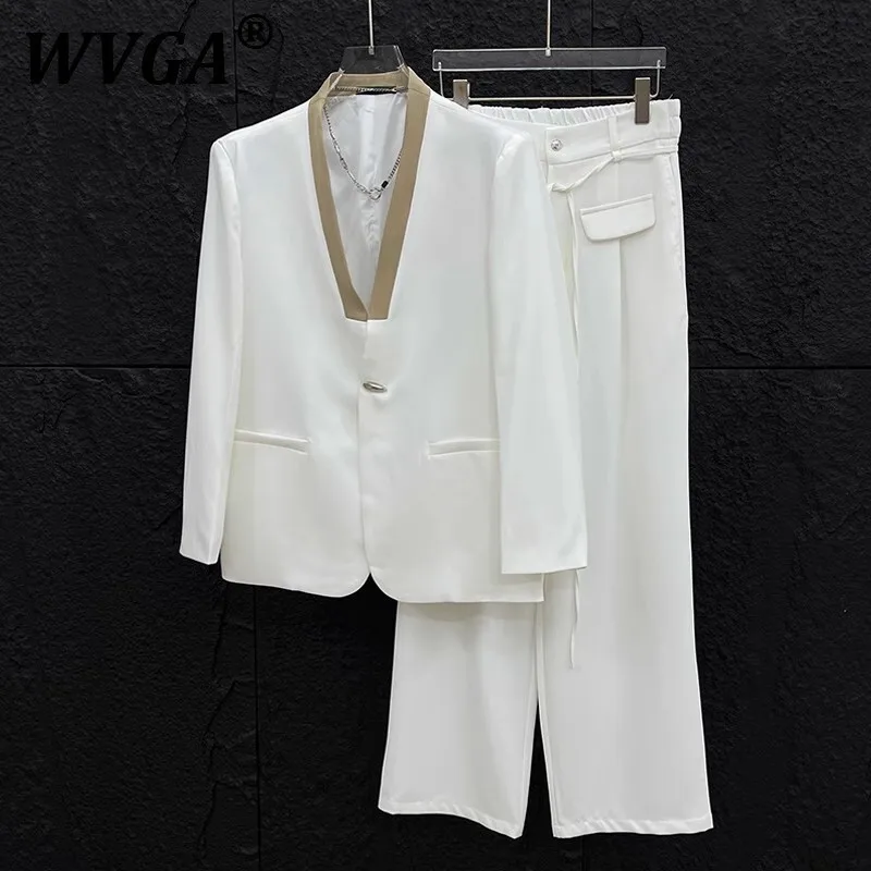 WVGA Spring Autumn New Men's Tide Patchwork Color-Block Fashion Design Collarless Blazer Niche Loose Trend Casual Suit Set W7423
WVGA Spring Autumn New Men's Tide Patchwork Color-Block Fashion Design Collarless Blazer Niche Loose Trend Casual Suit Set W7423