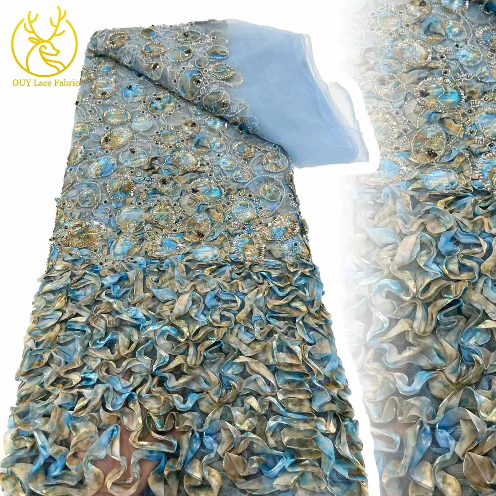 Hot Sale Africa 3D Beaded Mesh Lace Fabric 2025 Delicate Nigerian French Sequin Lace Fabric for Women Wedding Dress Material
Hot Sale Africa 3D Beaded Mesh Lace Fabric 2025 Delicate Nigerian French Sequin Lace Fabric for Women Wedding Dress Material