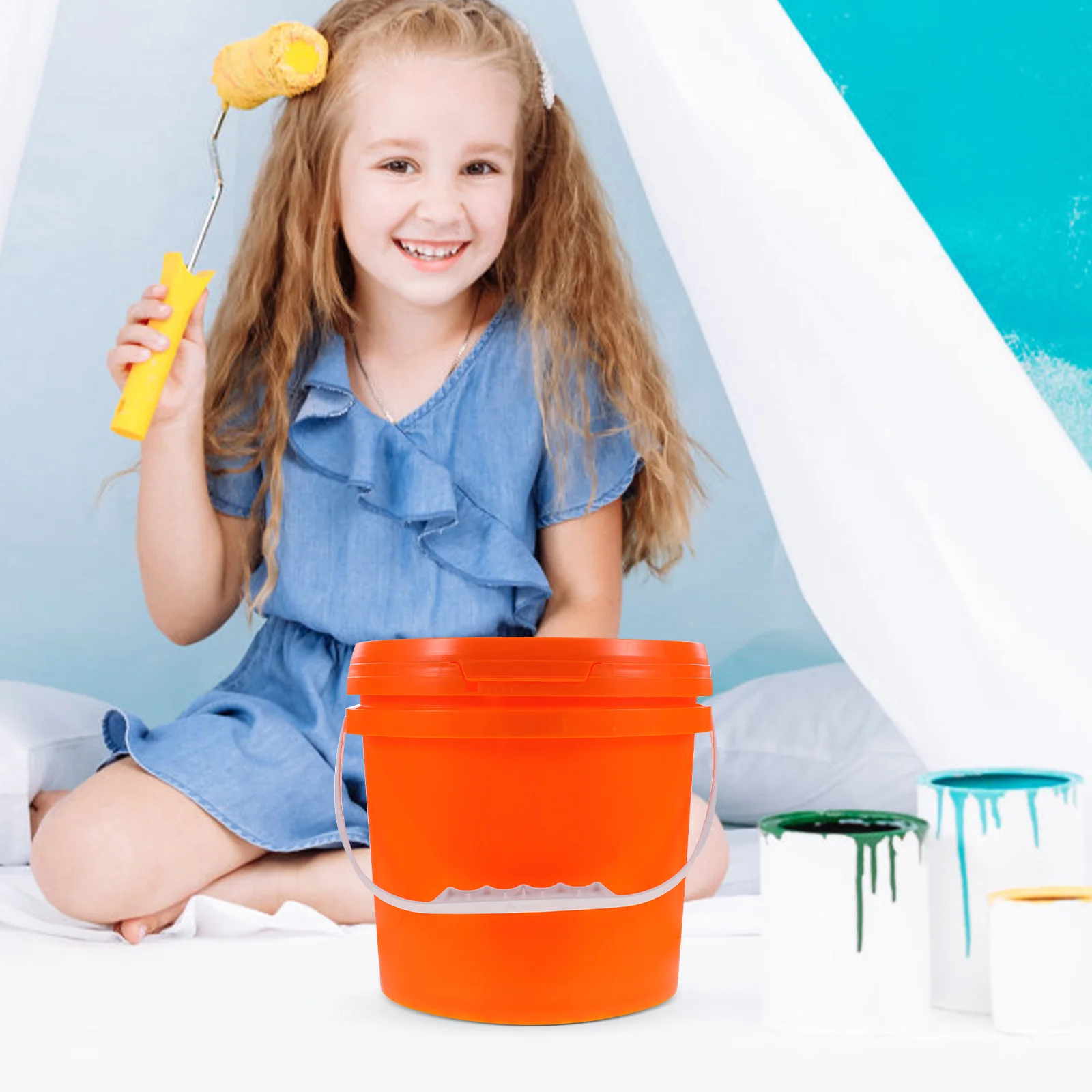 Hand Held Paint Bucket 5 Gallon Round Shape High Strength Plastic Storage Container with Ergonomic Handle Airtight Seal for Art
Hand Held Paint Bucket 5 Gallon Round Shape High Strength Plastic Storage Container with Ergonomic Handle Airtight Seal for Art