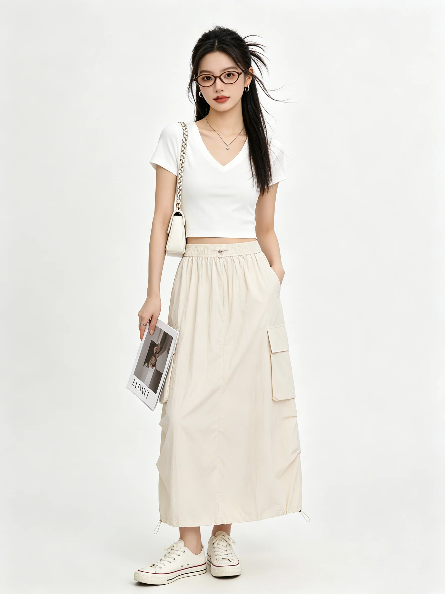 High Waist A-Line Skirt Women's Loose Comfortable Skin-Friendly Apricot Elastic Waist Korean Style Summer Skirts
High Waist A-Line Skirt Women's Loose Comfortable Skin-Friendly Apricot Elastic Waist Korean Style Summer Skirts