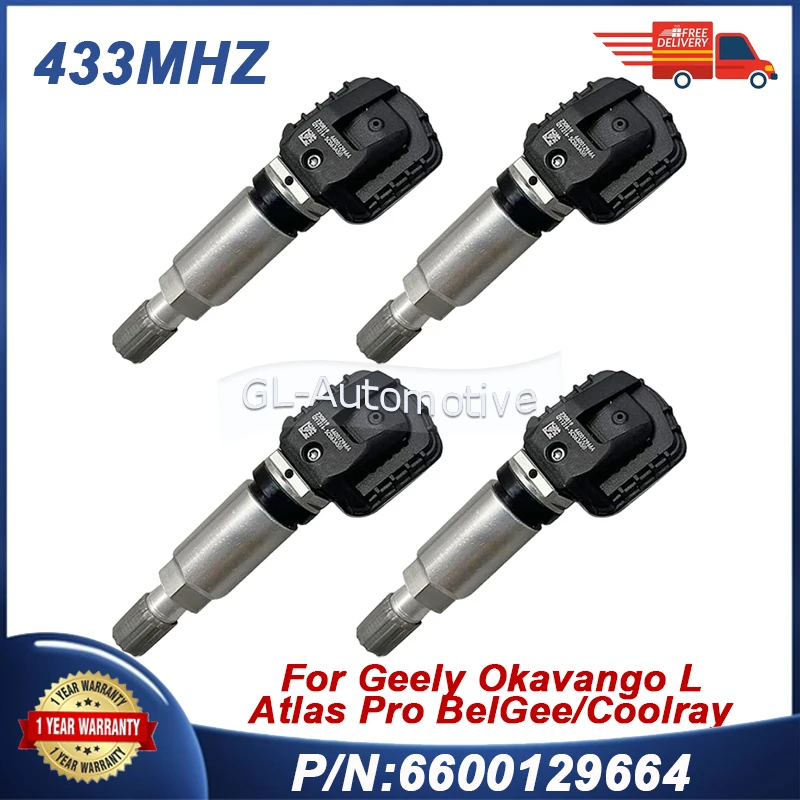1/4 шт. 433 МГц 6600129664 датчик TPMS датчик давления в шинах для Geely Atlas Pro 20-21 Okavango L BelGee 2020-2023
1/4 шт. 433 МГц 6600129664 датчик TPMS датчик давления в шинах для Geely Atlas Pro 20-21 Okavango L BelGee 2020-2023