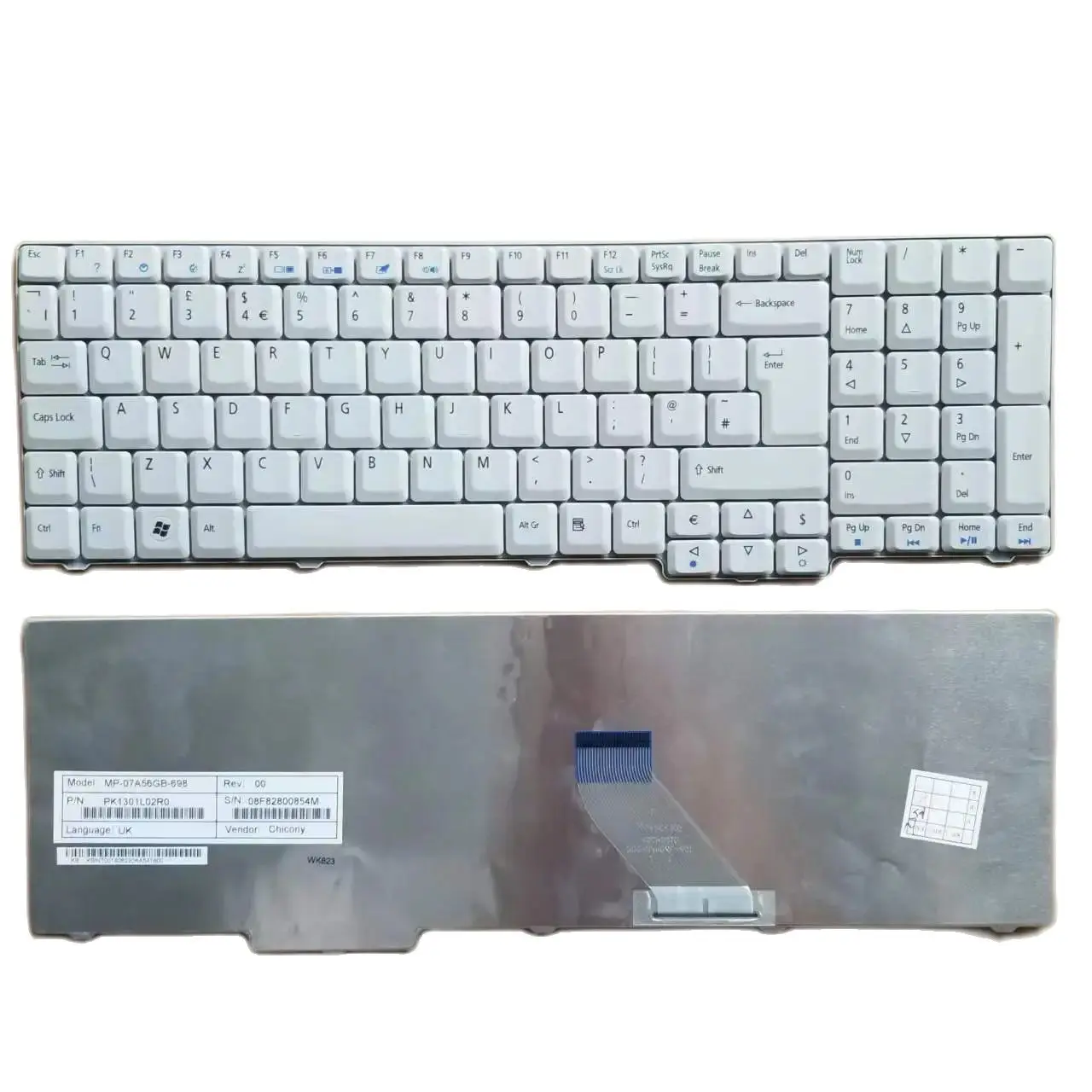 Новая клавиатура для ноутбука Acer Aspire 5535 5735 8930 G 7000 7110 9300 9400 UK, белая MP-07A56GB-698 PK1301L02R0
Новая клавиатура для ноутбука Acer Aspire 5535 5735 8930 G 7000 7110 9300 9400 UK, белая MP-07A56GB-698 PK1301L02R0