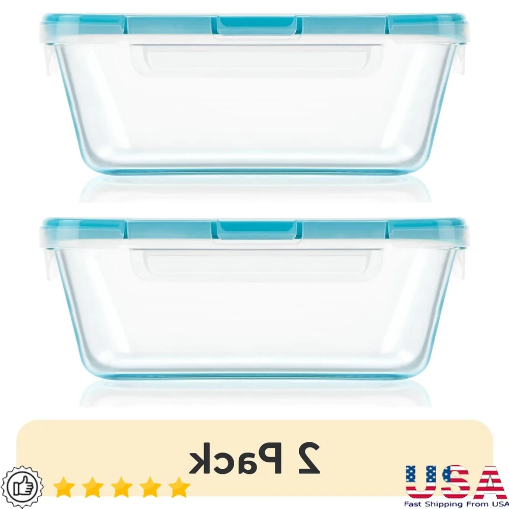 8 Cup Clear Glass Food Storage Containers Set of 2 Airtight Leak Proof BPA Free Fridge Freezer Microwave Dishwasher
8 Cup Clear Glass Food Storage Containers Set of 2 Airtight Leak Proof BPA Free Fridge Freezer Microwave Dishwasher