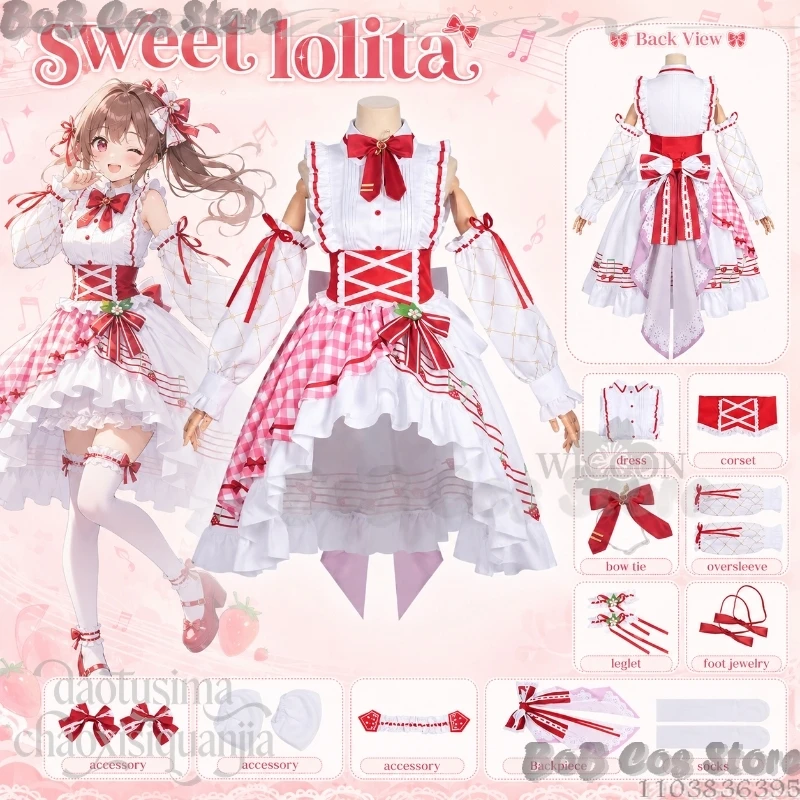 Anime Loli Cosplay Strawberry Style Sweet Lolita Pink Kawaii Cute Cake Dress Bow Socks Jirai Kei Fashion Suit Halloween Party
Anime Loli Cosplay Strawberry Style Sweet Lolita Pink Kawaii Cute Cake Dress Bow Socks Jirai Kei Fashion Suit Halloween Party