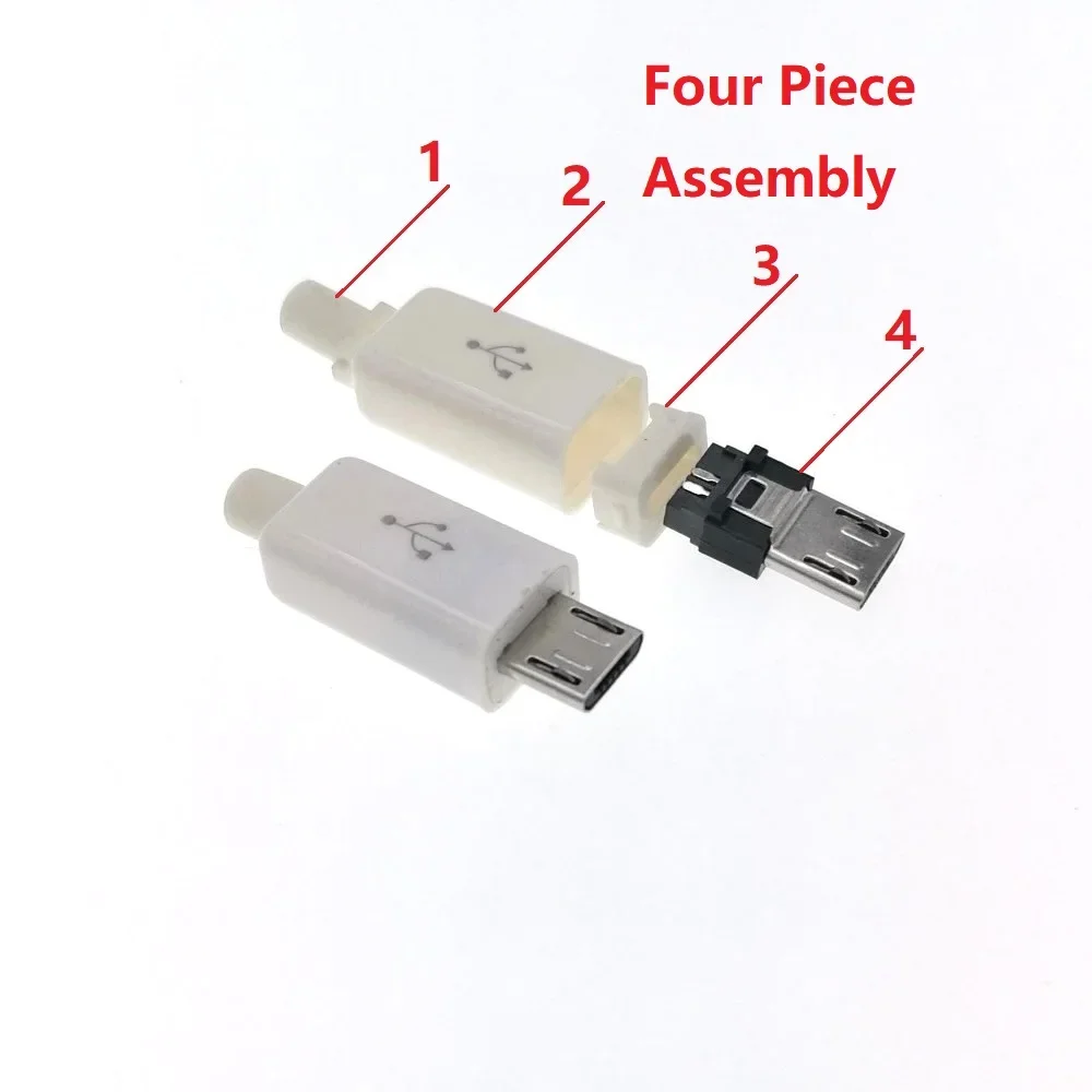 100Sets DIY Micro USB Type B Male 5pin Four Piece Assembly Connector White Color
100Sets DIY Micro USB Type B Male 5pin Four Piece Assembly Connector White Color