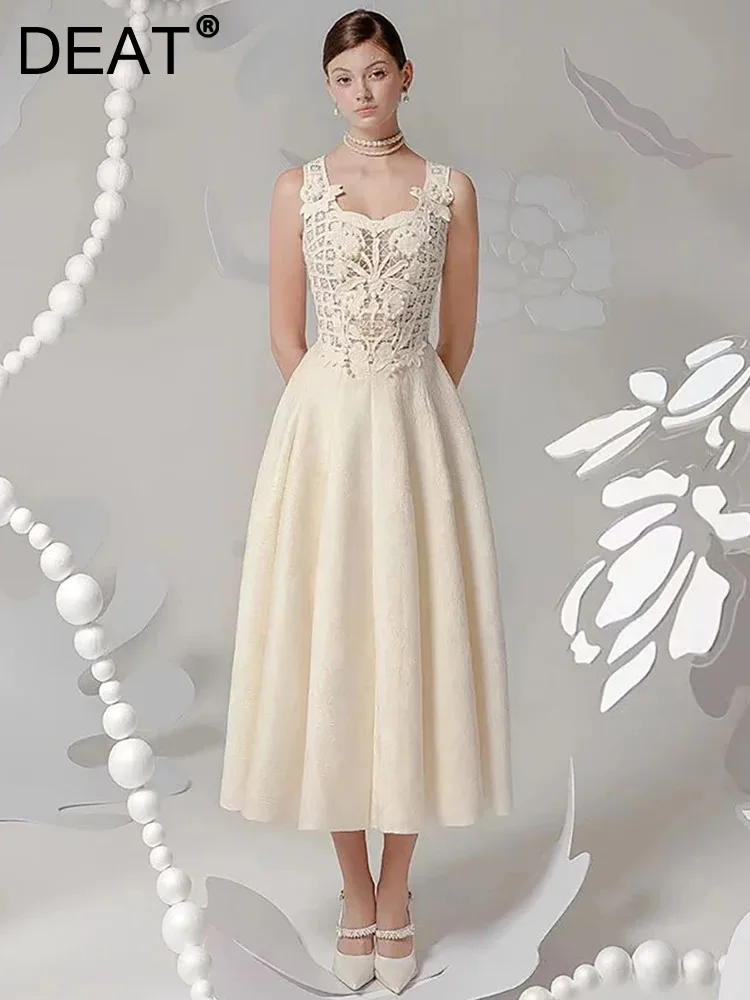 DEAT Elegant Dress Slip Hook Flower Hollow Embroidery Lace Patchwork Women's Evening Party Dresses 2024 Summer New Tide 35Z791
DEAT Elegant Dress Slip Hook Flower Hollow Embroidery Lace Patchwork Women's Evening Party Dresses 2024 Summer New Tide 35Z791