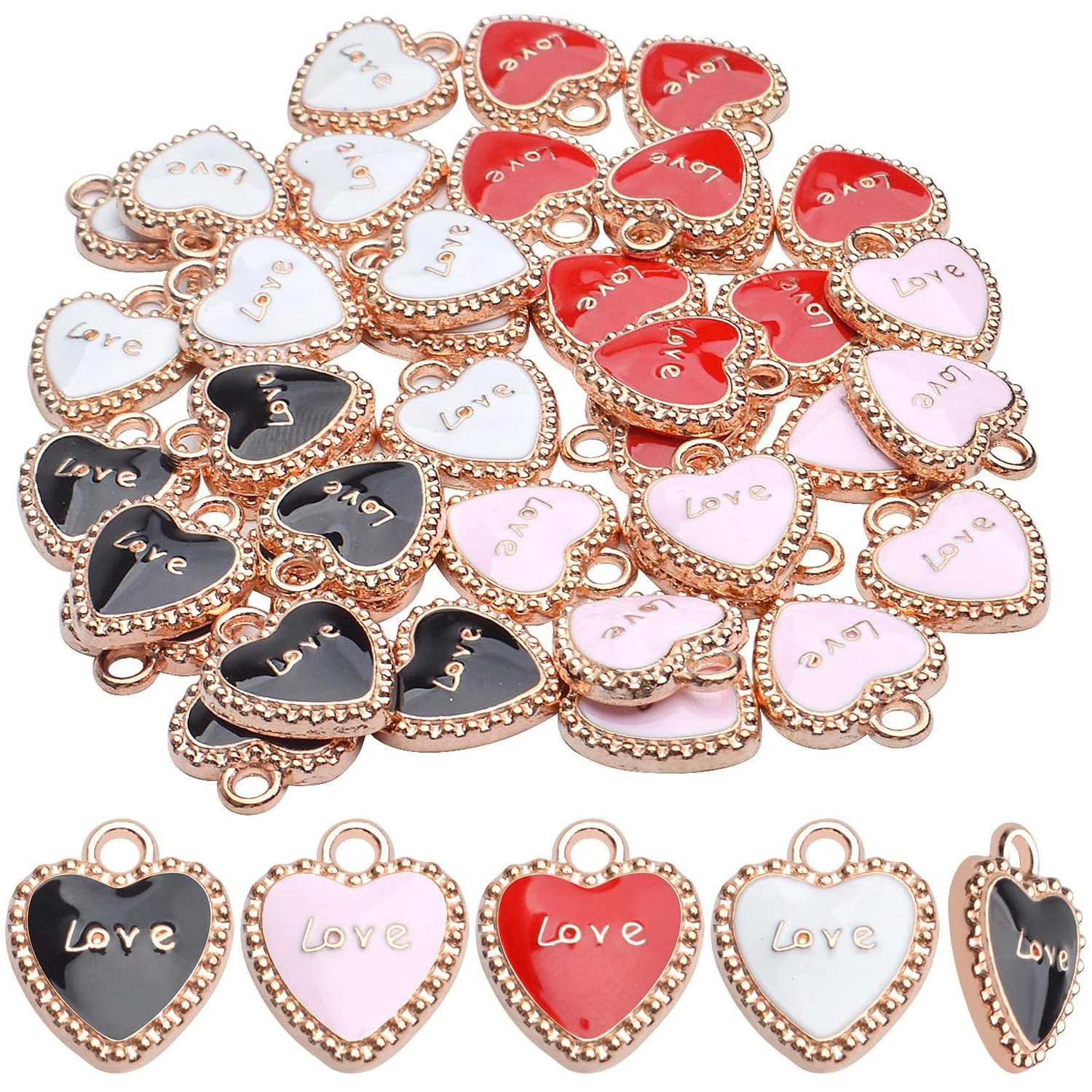 40pcs Enamel Love Charms Alloy Heart Shaped Pendants Jewelry Findings Craft Supplies for Necklace Bracelet Keychain Making
40pcs Enamel Love Charms Alloy Heart Shaped Pendants Jewelry Findings Craft Supplies for Necklace Bracelet Keychain Making